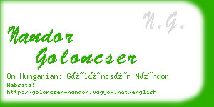 nandor goloncser business card